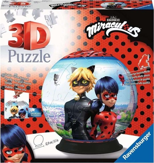 Изображение Ravensburger Puzzle kuliste 3D 72el Miraculous 111671 RAVENSBURGER