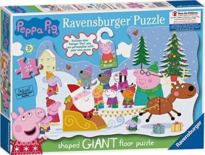 Attēls no Ravensburger Ravensburger 5534 Peppa Wutz witeczne puzzle z zawieszeniem na drzwi, 32 elementy