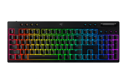 Attēls no Razer BlackWidow V4 Low-profile HyperSpeed | Gaming keyboard | Wireless | US | Bluetooth, 2.4 GHz, USB Type-C | Yellow Linear
