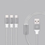 Picture of Recci Universal Delicate RCS-H120 3 in 1 Micro USB + 2 x Lightning Fast Charging 1,2 m Grey