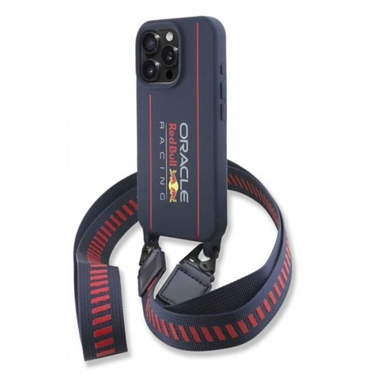 Picture of Red Bull Silicone Vertical Logo MagSafe Case + Crossbody Strap for Apple iPhone 16 Pro