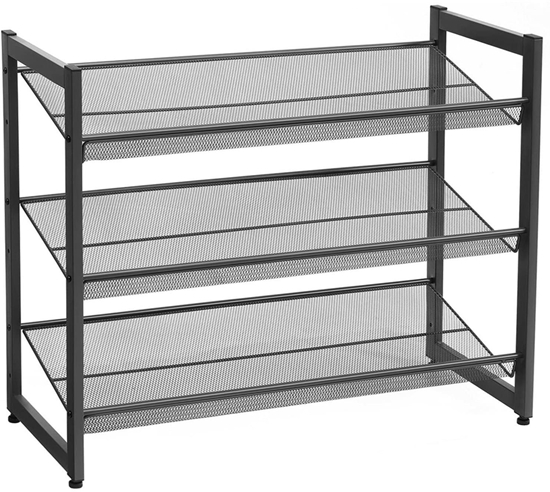 Picture of Rega na buty czarny metalowy industrialny 3 póki 7430,762,8 cm