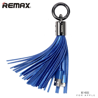 Attēls no Remax Universal Tassels Ring Data Cable for Lightning Blue