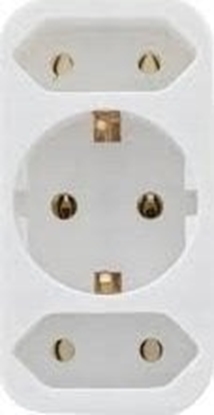 Picture of REV transition plug 2-fold + 1 Safety contact white