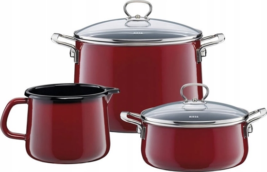 Изображение Riess RIESS - Zestaw garnków 3cz. Rosso