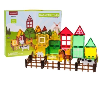 Attēls no RoGer II Magnetic Blocks Farm 46 pcs.