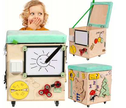 Attēls no RoGer RO-3965 Manipulation Pouffe with Wheels