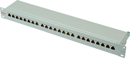 Picture of Roline Cat.6 (Class E) 19" Patch Panel, 24 Ports, STP, grey