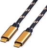 Picture of Roline GOLD Cable USB4 Gen3x2, with Emark, C–C, M/M, 100W, black / gold, 1 m