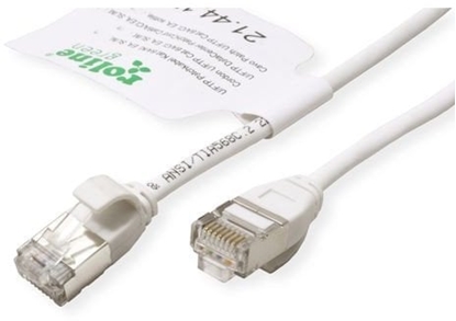 Attēls no ROLINE GREEN F/UTP Patchkabel Cat.6A (Class EA), LSOH, extra dun, wit, 1 m