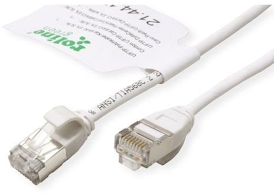 Изображение ROLINE GREEN F/UTP Patchkabel Cat.6A (Class EA), LSOH, extra dun, wit, 1 m