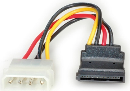 Picture of Roline Power Adapter Cable, 4-pin HDD to SATA (90°), 0.1 m