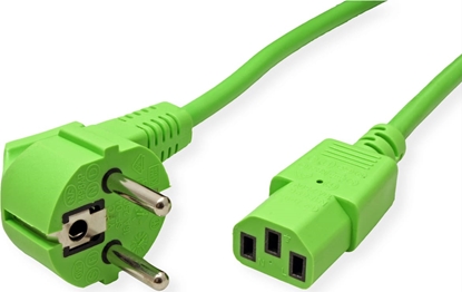 Изображение Roline Power Cable, straight IEC Connector, green, 1.8 m