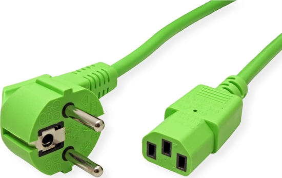 Picture of Roline Power Cable, straight IEC Connector, green, 1.8 m