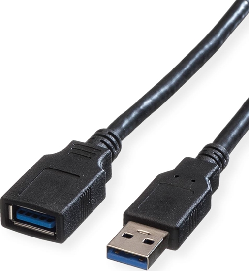 Picture of Roline USB 3.2 Gen 1 Cable, A - A, M/F, black, 1.8 m