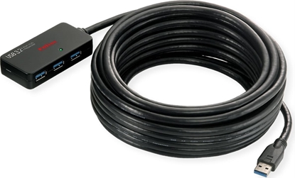 Изображение Roline USB 3.2 Gen 1 Hub, 4 Ports, with Repeater, black, 10 m