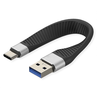 Изображение Roline USB 3.2 Gen 2 Silicone Cable, C-A, M/M, black, 11 cm