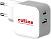 Изображение Roline USB Wall Charger Euro Plug, 2 Ports, 1x QC3.0 A + 1x C (PD), 38W