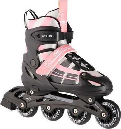 Attēls no Rolki Nils Extreme NH18366A 2w1 RÓOWO-BIAE ROZM.L(39-42) YWOROLKI Z WYM. P. HOKEJOW NILS EXTREME