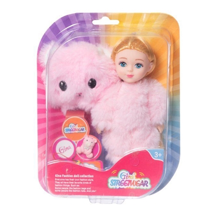 Picture of Rotaļlieta Lelle ar pūkainu tērpu 15cm