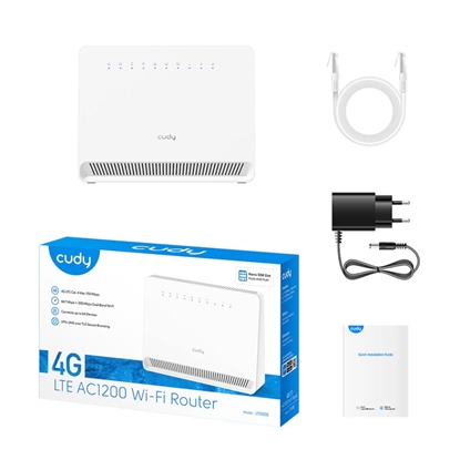 Attēls no Cudy LT500ELinkCell AC1200 4G LTE Cat4 Router Dual Band WiFi Nano SIM VPN Mesh Support White