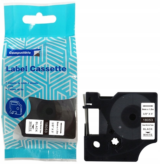 Picture of Rurka termo DYMO D1 18053 9mm x 1.5m czarny na biaym zamiennik S0718280