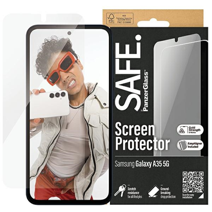 Picture of SAFE by PanzerGlass Screen Protector Samsung Galaxy A35 5G | Ultra-Wide Fit w EasyAligner | PanzerGlass