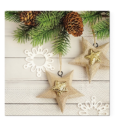 Attēls no Salvetes 33x33cm Rotājumi X-Mas, bēšas