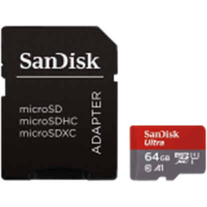 Attēls no Karta SanDisk Ultra MicroSDXC 64 GB Class 10 UHS-I/U1 A1 (SDSQUAB-064G-GN6TA)