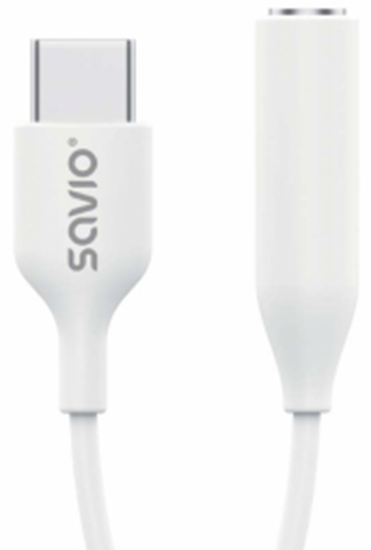 Picture of Savio USB-C Male - 3.5 mm Female White