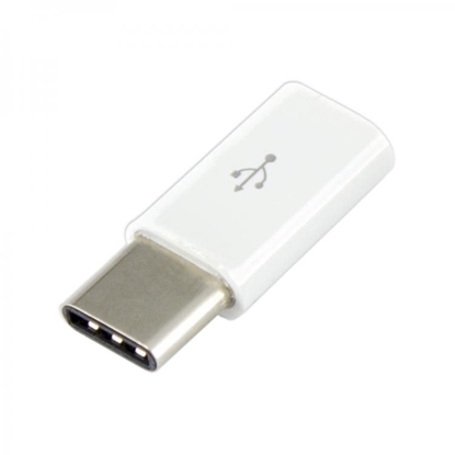 Picture of Sbox Micro USB 2.0 F. -> TYPE C M. white AD.USB-C W