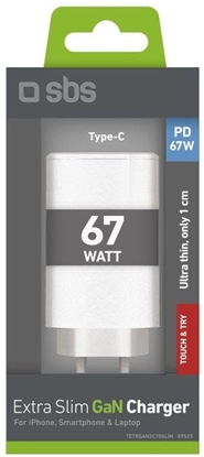 Изображение SBS Wall Charger  2xUSB-C  67 W  balta - Ladetajs TETRGAN2C70SLIM (8018417489525)