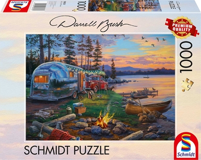 Изображение Schmidt Spiele Puzzle PQ 1000 DARREL BUSH Ognisko nad jeziorem