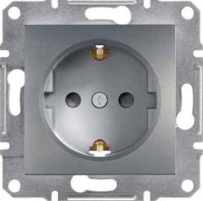 Picture of Schneider Electric Gniazdo instalacyjne Asfora pojedyncze schuko z przesonami antracyt (EPH2900271)