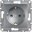 Изображение Schneider Electric Gniazdo instalacyjne Asfora pojedyncze schuko z przesonami antracyt (EPH2900271)