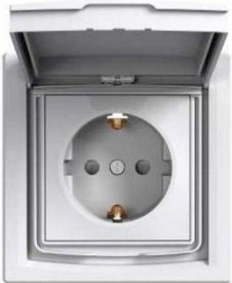 Picture of Schneider Electric Gniazdo instalacyjne Asfora pojedyncze z klapk biae (EPH3100321)