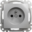 Attēls no Schneider Electric Sedna Design, Gniazdo 2P+PE z przesonami, srebrne aluminium