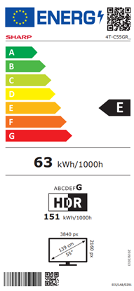 Изображение Sharp 55GR8265E 55" (139cm) 4K Ultra HD QLED Smart Google Frameless TV, 144Hz, Dolby Vision IQ, Dolby Atmos, Harman/Kardon