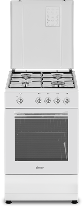 Attēls no Simfer | Cooker | 4401SGRBB.1 | Hob type Gas | Oven type Gas | White | Width 50 cm | Depth 55 cm | 49 L
