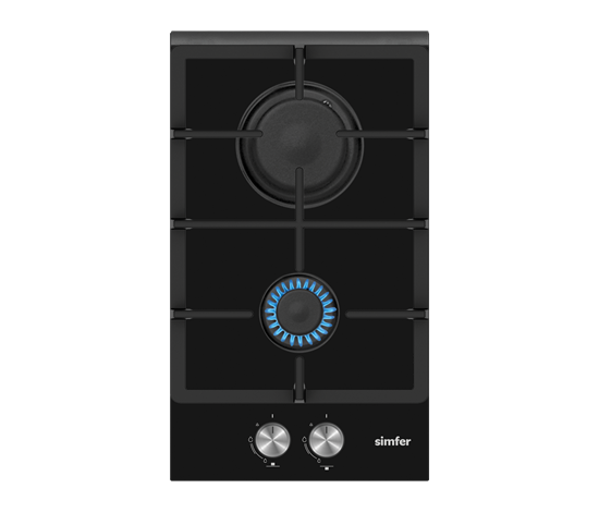 Picture of Simfer | Hob | H3.201.TGRSP | Gas on glass | Number of burners/cooking zones 2 | Rotary knobs | Black