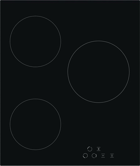 Picture of Simfer | Hob | H4.030.DECSP | Vitroceramic | Number of burners/cooking zones 3 | Touch | Black