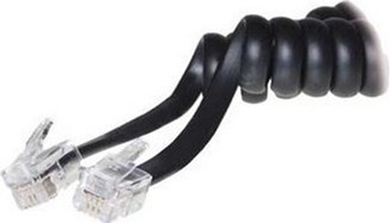 Picture of S-Impuls Wendelschnur 4/4 (RJ10) auf 4/4 (RJ10) schwarz, 4m (Bulk)