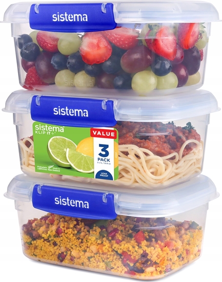 Picture of Sistema - Rectangle Klip it Plus 3pack 1L