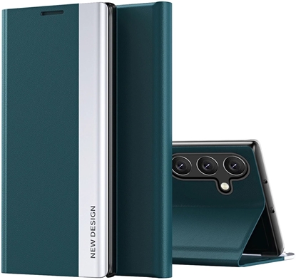 Изображение SLEEP CASE PRO ETUI DO SAMSUNG GALAXY S25 Z KLAPK I PODSTAWK - ZIELONE