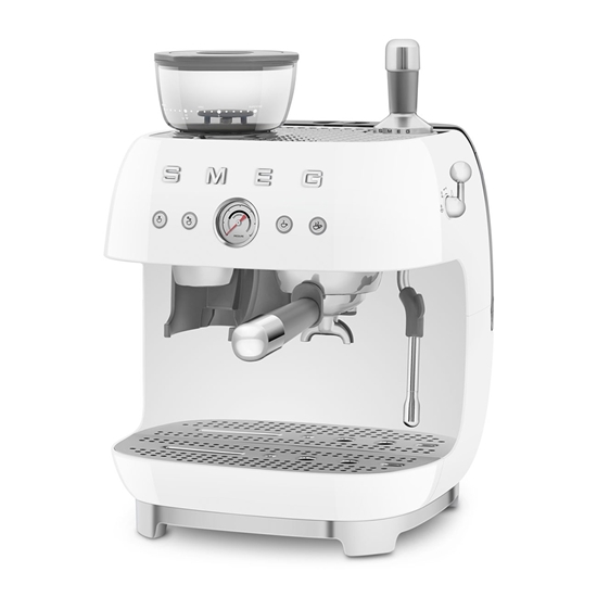 Picture of SMEG ESPRESSO MACHINE 50'STYLE WITH INTEGRATED GRINDER WHITE EGF03WHEU