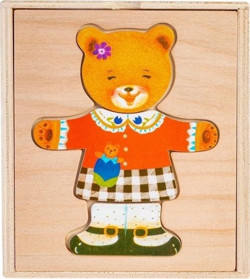 Picture of Smily Play Ukadanka drewniana Misiek dziewczynka