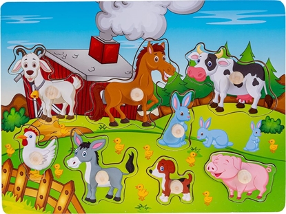 Picture of Smily Play Ukadanka drewniana z uchwytami Puzzle Farma Smily Play