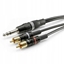 Picture of Sommer Cable HBP-6SC2-0150 Jack / Phono Audio Tilslutningskabel [2x Cinch-stik - 1x Jackstik 6.3 mm (stereo)] 1.50 m Sort