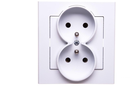 Picture of SONATA Gniazdo podwójne z uziemieniem kompletne z ramk biay mat GP-2RZ/75