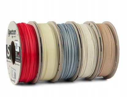 Изображение Spectrum Filament PLA specials 5x250g mix, 80754, Stone Light, Stone Dark, Thermoactiv Red, Wood OAK, Glow Green
